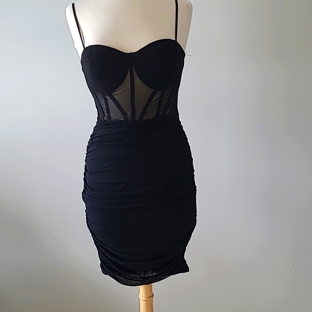 Shein Bodycon Black Corset Dress XL